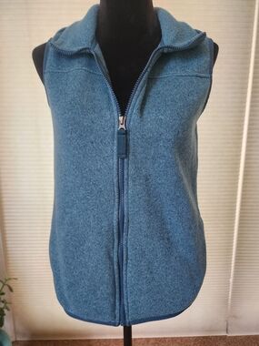 Eddie Bauer Teal Blue Full-Zip Fleece Vest